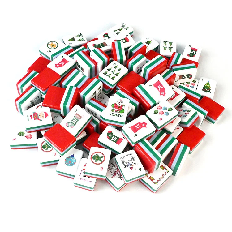 Carreaux de Mahjong en acrylique de Noël festif