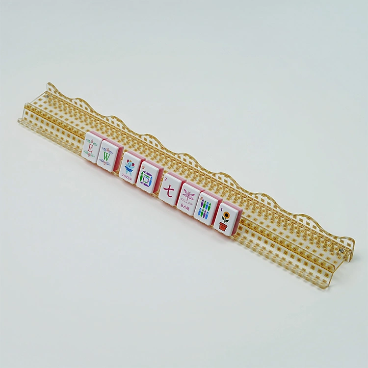 Supports de Mahjong magnétiques en acrylique à motif de grille avec bords ondulés