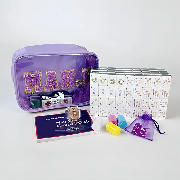 Ensemble de Mahjong violet pailleté