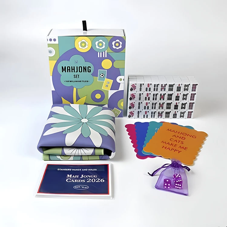 Ensemble de Mahjong floral rétro